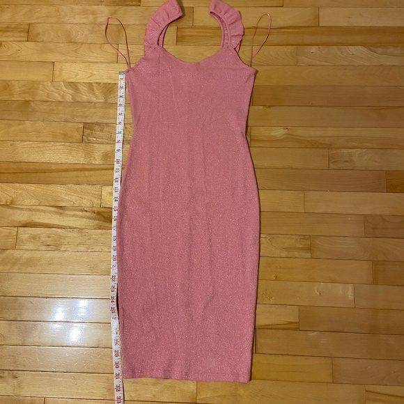 Brand New with Tags - Pull&Bear -Barbie Glitter Pink Bodycon Dress - Picture 9 of 14
